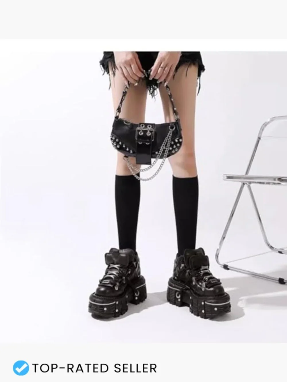 Y2K Skull Platform Derby Shoes Goth Punk Chunky Height Increase Sneakers